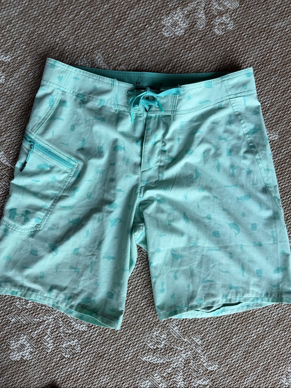 Under Armour Aqua Mint Men's Swim Board Shorts 1551 LGW2